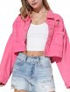 Womens Ripped Crop Rhinestone Fringe Denim Jacket Casual Cowgirl Tassel Jean Coat